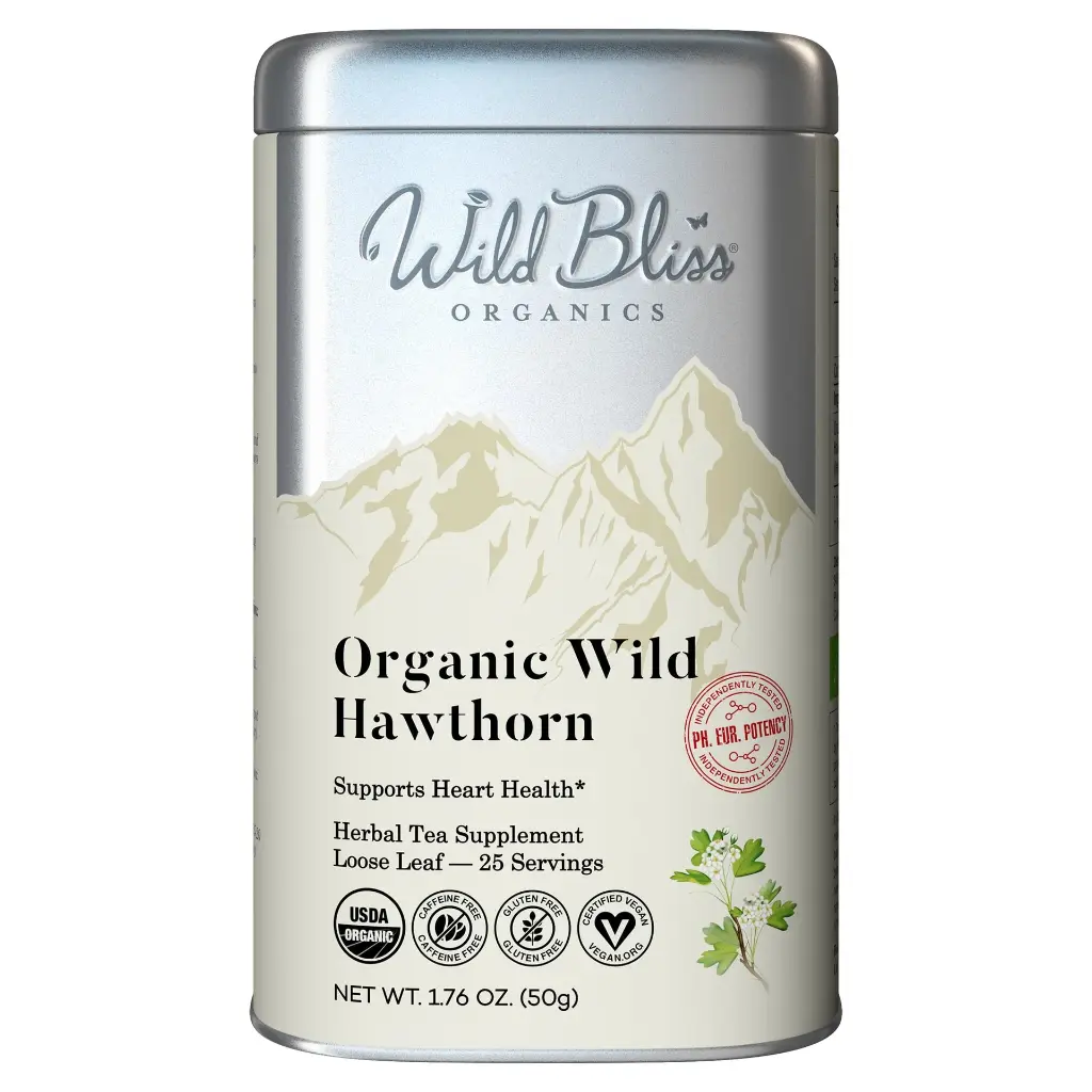 Organic Wild Hawthorn Leaf and Flower – Wellness Tea – Loose Leaf – 25 Servings