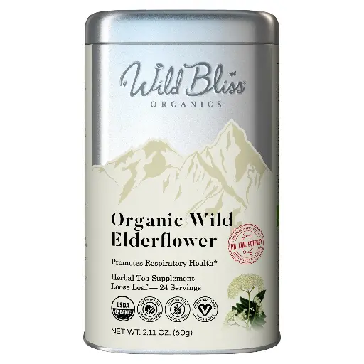 Organic Wild Elderflower – Wellness Tea – Loose Leaf – 24 Servings
